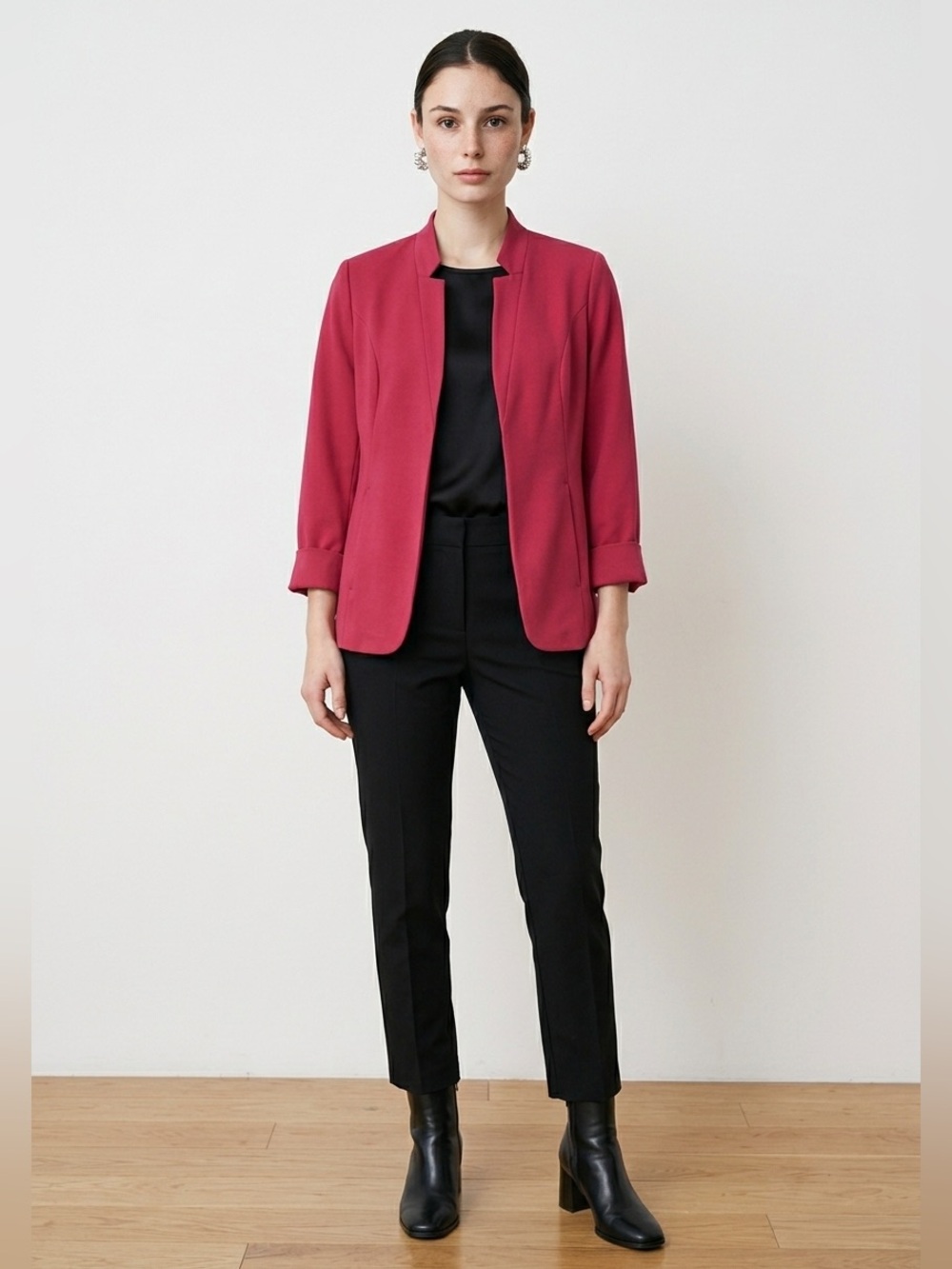 41 Hawthorne Open-Front Raspberry Women's Blazer